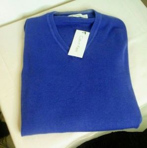 Calvin Klein v neck sweater blue mens size medium